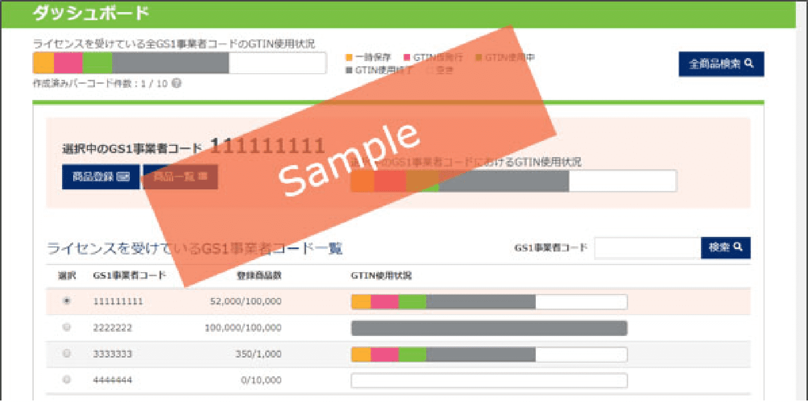 GTINの番号管理sample