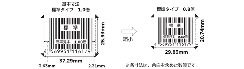 基本寸法 縮小タイプ